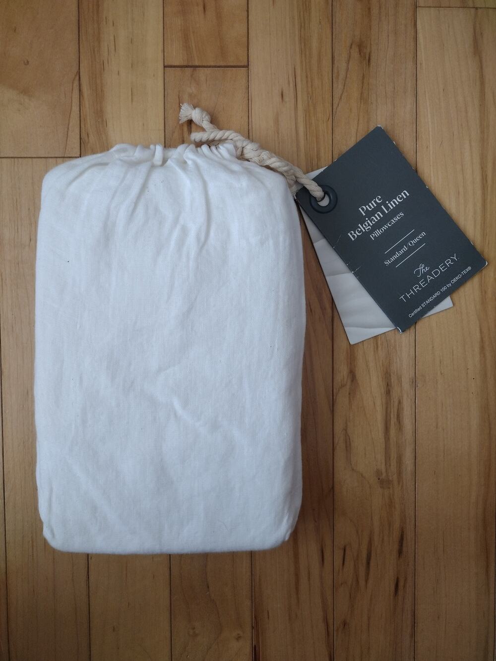 The Threadery Pure Belgian Linen Standard Pillow Sham White NWT